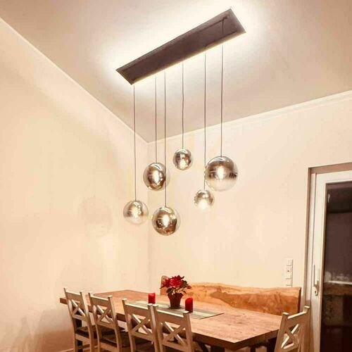 Kontrola Závěsné svítidlo s.luce Orb 5x E27 sklo kov zlaté 160 cm```
