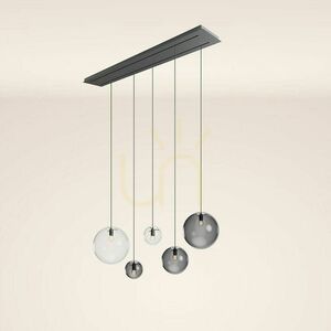 Lustr s.luce Orb 5x E27 zakouřený sklo kov 160 cm small 11