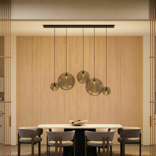 Kontrola Lustr s.luce Orb zlatý sklo 5 ramen, 2 řady, 160 cm
