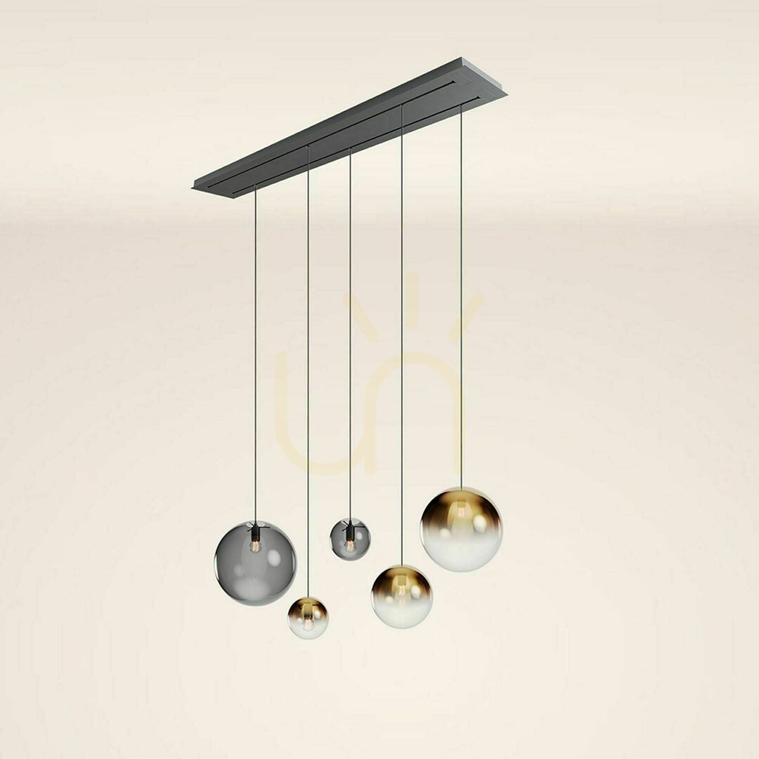 Náhled Lustr s.luce Orb 5ramenný zakouřený sklo, kov, E27, stmívatelný, 160 cm Lustr s.luce Orb 5ramenný zakouřený sklo, kov, E27, stmívatelný, 160 cm