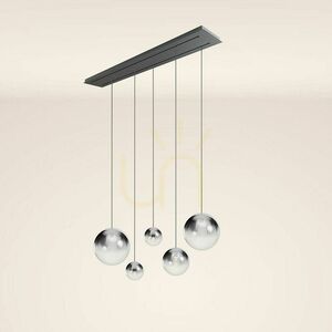 Lustr s.luce Orb 5 ramen, kouřové sklo, 2 řady, 160 cm 8 Lustr s.luce Orb 5 ramen, kouřové sklo, 2 řady, 160 cm small 8