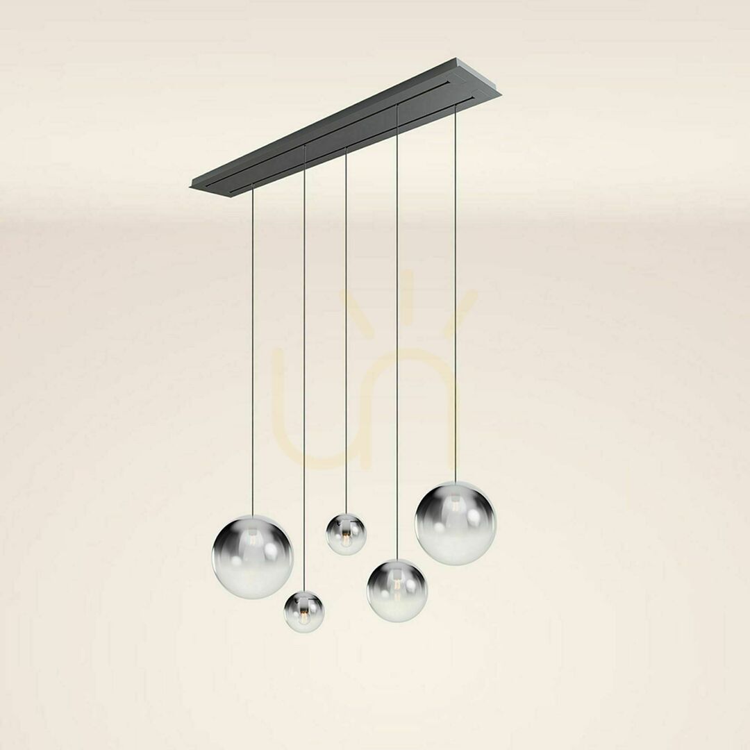 Zobrazit Lustr s.luce Orb 5 ramen, kouřové sklo, 2 řady, 160 cm Lustr s.luce Orb 5 ramen, kouřové sklo, 2 řady, 160 cm