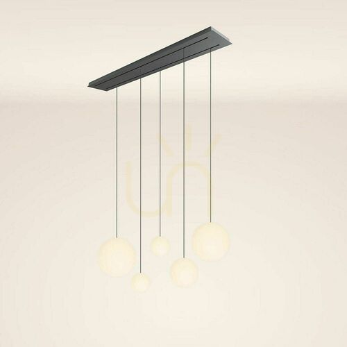 Kontrola Lustr s.luce Orb bílý skleněný 5 světel, 2 řady, 160 cm