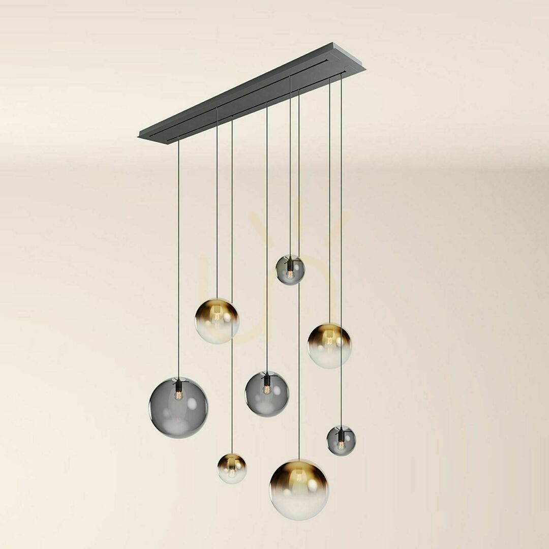 Zobrazit Lustr s.luce Orb kouřové sklo, 8 světel, 160 cm, 2 řady Lustr s.luce Orb kouřové sklo, 8 světel, 160 cm, 2 řady