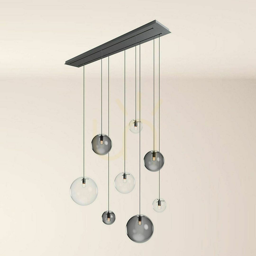 Zobrazit Lustr s.luce Orb sklo kouřové 8ramenný 160 cm 2 řady Lustr s.luce Orb sklo kouřové 8ramenný 160 cm 2 řady