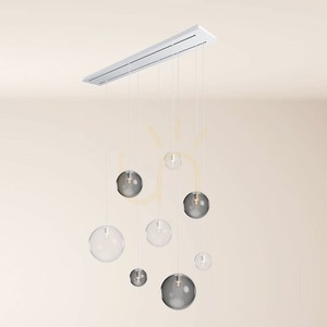 Lustr s.luce Orb sklo kouřové 8ramenný 160 cm 2 řady small 0