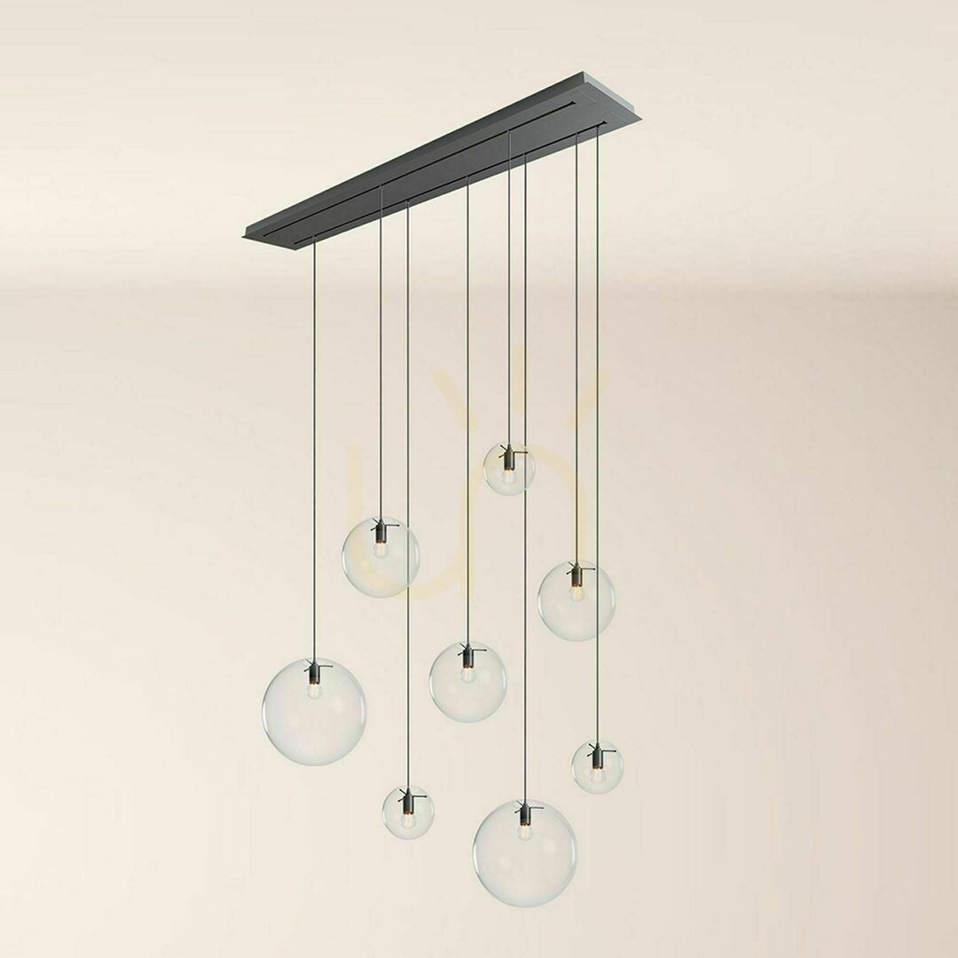 Pohled Lustr s.luce Orb 8ramenný skleněný 160 cm 2 řady Lustr s.luce Orb 8ramenný skleněný 160 cm 2 řady