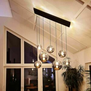Lustr s.luce Orb 8 světel měď sklo kov 160 cm 2 řady small 5