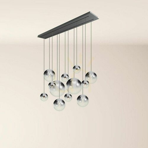 Kontrola Lustr s.luce Orb 12x E27 kouřové sklo 160 cm 2 řady