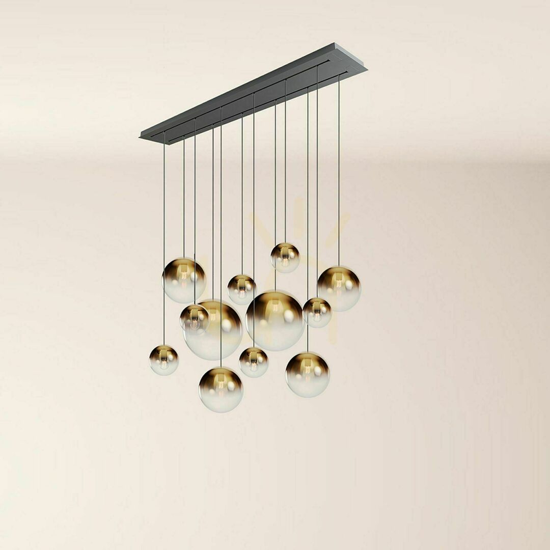 Kontrola Lustr s.luce Orb 12x E27 kouřové sklo, 2 řady, 160 cm Lustr s.luce Orb 12x E27 kouřové sklo, 2 řady, 160 cm