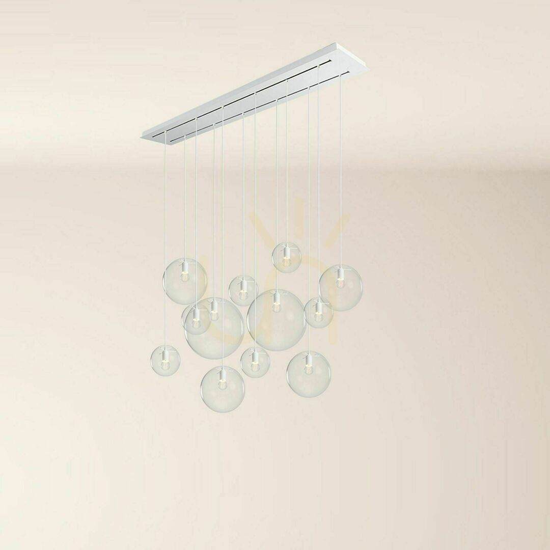 Zobrazit Lustr s.luce Orb 12x E27 kouřové sklo, 2 řady, 160 cm Lustr s.luce Orb 12x E27 kouřové sklo, 2 řady, 160 cm