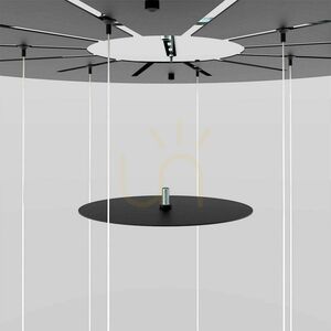 Stropní baldachýn s.luce Modular černý Ø 60 cm kov 16 světelných bodů 12 Stropní baldachýn s.luce Modular černý Ø 60 cm kov 16 světelných bodů small 12