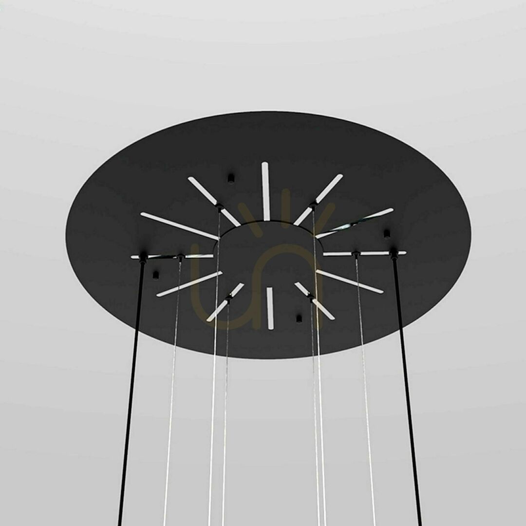 Pohled Stropní baldachýn s.luce Modular černý Ø 60 cm kov 16 světelných bodů Stropní baldachýn s.luce Modular černý Ø 60 cm kov 16 světelných bodů