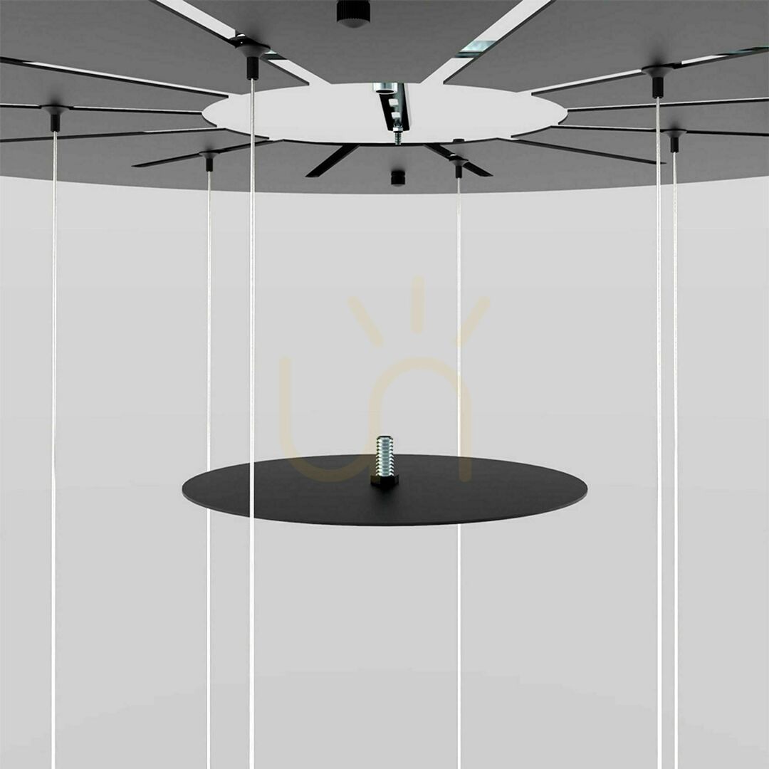 Náhled Stropní baldachýn s.luce Modular černý kovový kruhový Ø80 cm 16 světel 230 V Stropní baldachýn s.luce Modular černý kovový kruhový Ø80 cm 16 světel 230 V