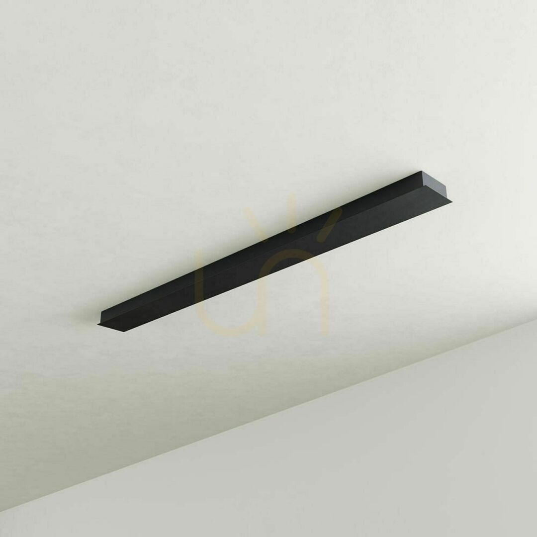 Pohled Stropní nosník s.luce Modular obdélníkový černý kov 160 cm bez otvorů Stropní nosník s.luce Modular obdélníkový černý kov 160 cm bez otvorů