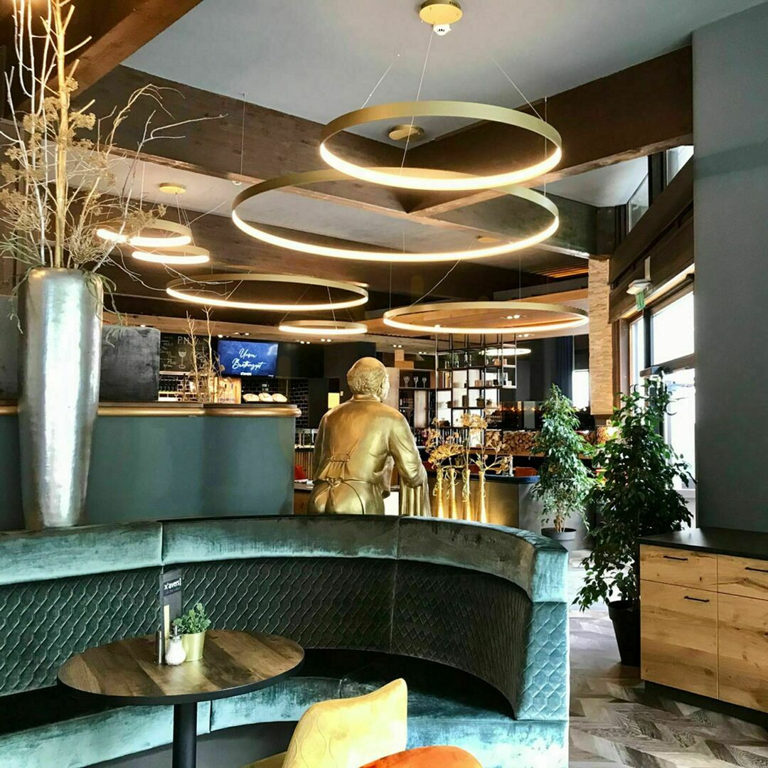 Náhled Lustr s.luce Ring LED závěsný zlatý 180 cm stmívatelný Lustr s.luce Ring LED závěsný zlatý 180 cm stmívatelný