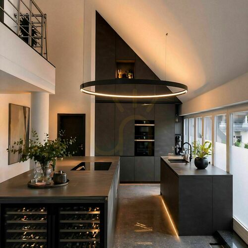 Kontrola Závěsné LED svítidlo s.luce Ring XL černé 80 cm stmívatelné