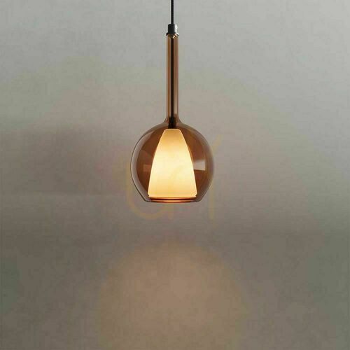 Kontrola Závěsné svítidlo s.luce Belluna hnědé sklo kov E14 14 cm