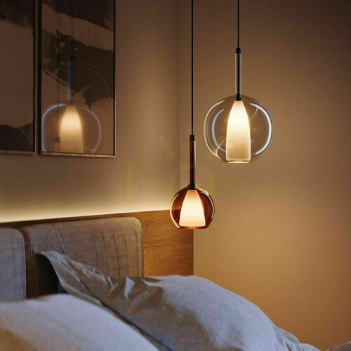 Kontrola Závěsné svítidlo s.luce Belluna hnědé sklo, kov, E27, Ø24 cm