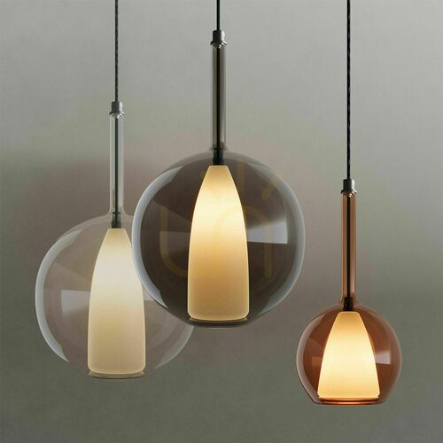Kontrola Závěsné svítidlo s.luce Belluna hnědé sklo, E27, 24 cm
