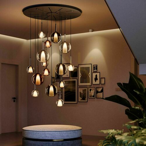 Kontrola Závěsné svítidlo s.luce Belluna hnědé sklo, E14, 14 cm