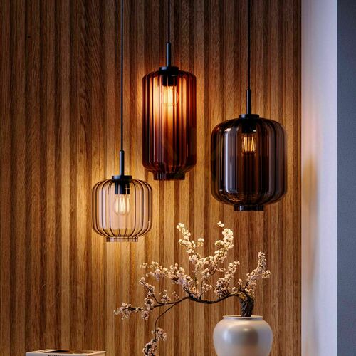 Kontrola Závěsné svítidlo s.luce Velo Glass hnědé sklo, E27, Ø 20 cm, 150 cm