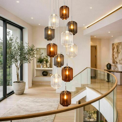 Kontrola Závěsné svítidlo s.luce Velo skleněné průhledné E27 20 cm 150 cm