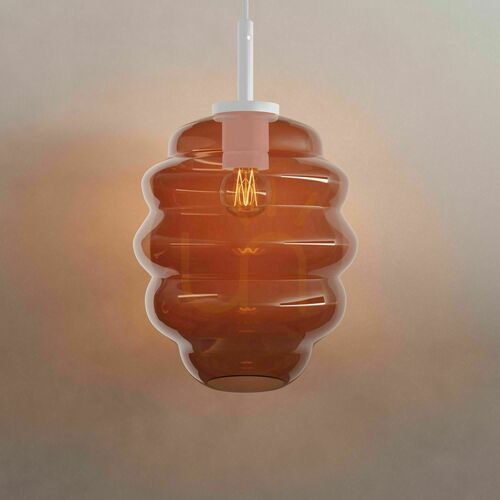 Kontrola Lustr s.luce Echos z hnědého skla, 1x E27, 500 cm, moderní