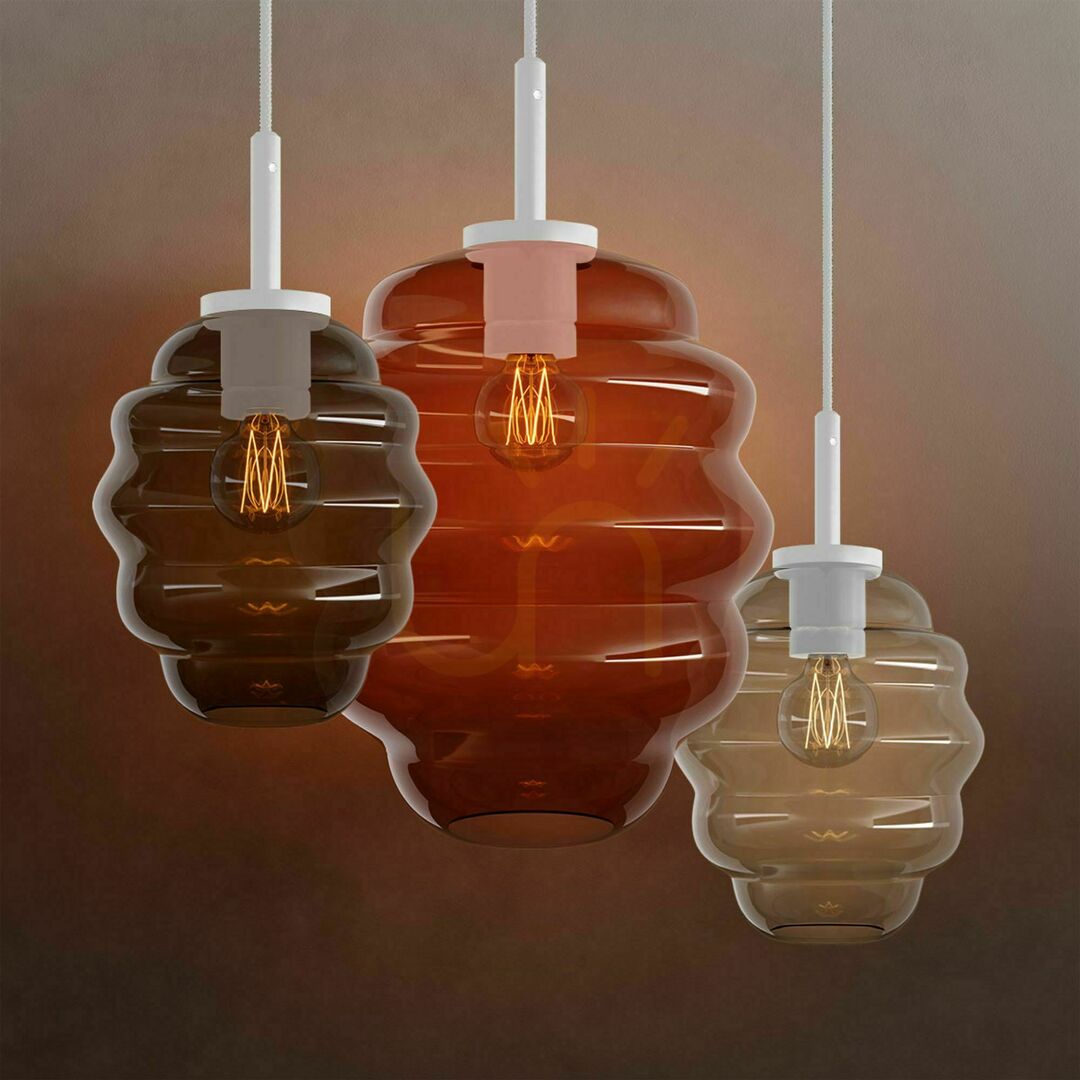Pohled Závěsné svítidlo s.luce Echos z čirého skla E27, kabel 500 cm Závěsné svítidlo s.luce Echos z čirého skla E27, kabel 500 cm