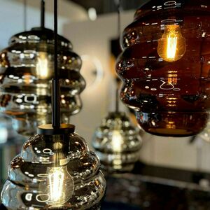 Závěsné skleněné svítidlo s.luce Echos hnědé, E27, 500 cm small 1