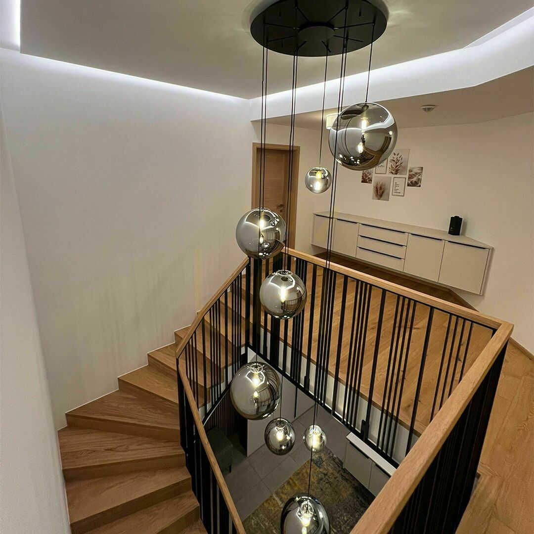 Kontrola Lustr s.luce Orb skleněná koule kouřová 30 cm 500 cm černé zavěšení Lustr s.luce Orb skleněná koule kouřová 30 cm 500 cm černé zavěšení