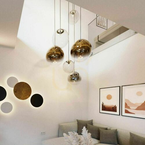 Kontrola Závěsné svítidlo s.luce Orb, sklo kouřové, 50 cm, E27, 150 cm