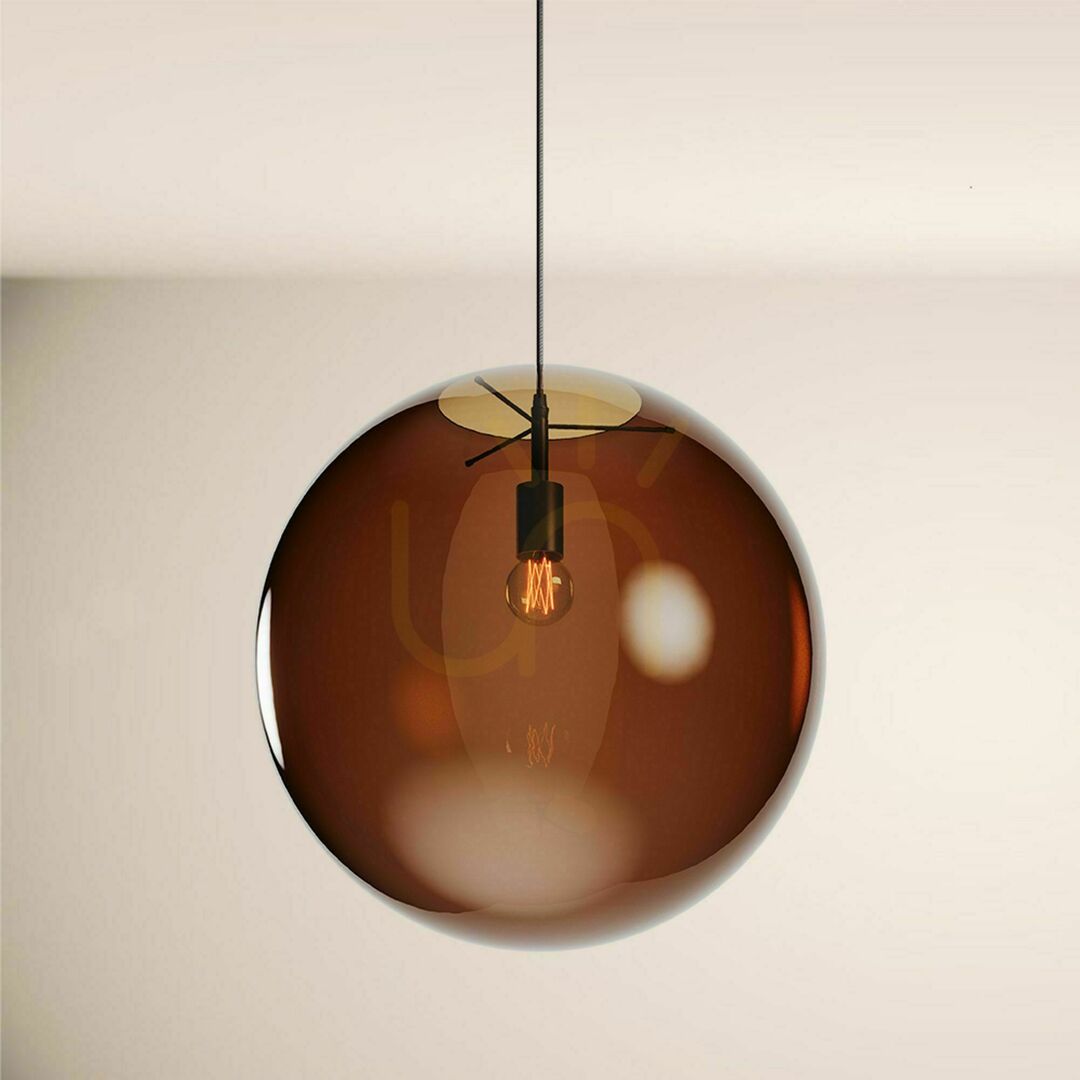 Kontrola Závěsné svítidlo s.luce Orb skleněná koule 50 cm hnědá E27 Závěsné svítidlo s.luce Orb skleněná koule 50 cm hnědá E27