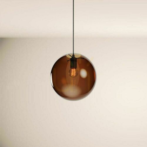 Kontrola Závěsné svítidlo s.luce Orb skleněná koule hnědá 30 cm E27 150 cm