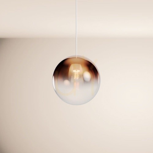 Kontrola Závěsné svítidlo s.luce Orb skleněná koule měděná 30 cm E27 závěs 500 cm