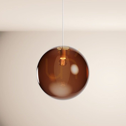 Kontrola Závěsné svítidlo s.luce Orb hnědé skleněné 40 cm E27 150 cm