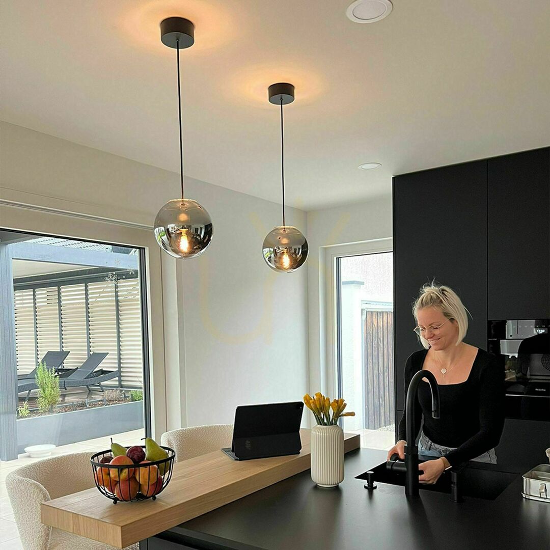 Kontrola Závěsné svítidlo s.luce Orb skleněná koule kouřová 30 cm E27 Závěsné svítidlo s.luce Orb skleněná koule kouřová 30 cm E27