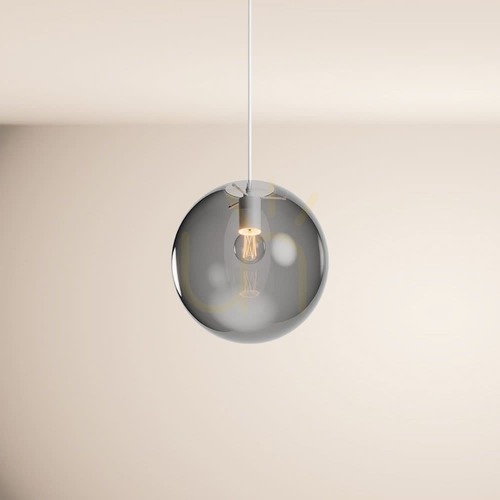 Kontrola Závěsné svítidlo s.luce Orb skleněná koule zakouřená 30 cm E27 dimmable