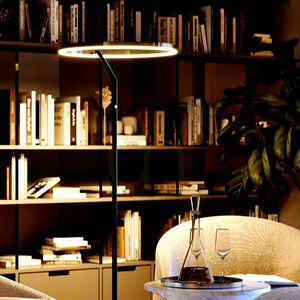 Stojací LED lampa s.luce Ring Ø 60 cm stříbrná s dotykovým stmívačem small 1