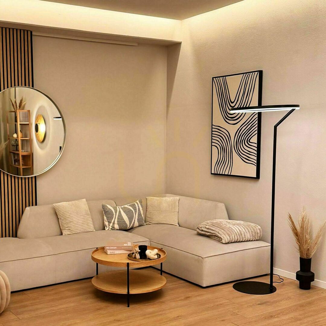 Zobrazit Stojací LED lampa s.luce Ring černá Ø 60 cm s dotykovým stmívačem Stojací LED lampa s.luce Ring černá Ø 60 cm s dotykovým stmívačem