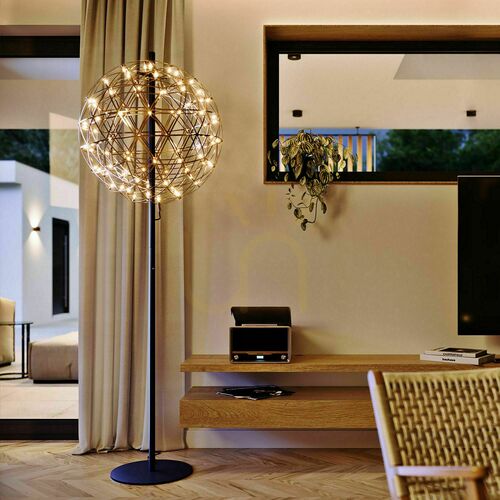 Kontrola Stojací lampa s.luce Atom Metal černá LED 208 cm dotykový stmívač