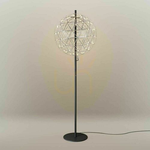 Kontrola Stojací lampa s.luce Atom LED černá kovová Ø 70 cm, 208 cm, dotykový stmívač