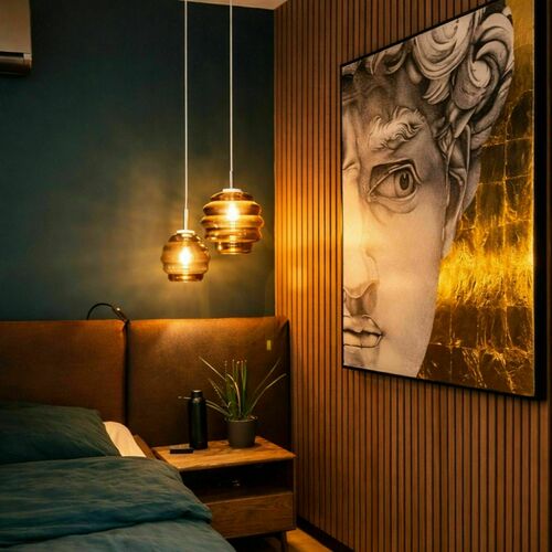Kontrola Závěsné svítidlo s.luce Echos skleněné, průhledné, E27, 18 cm, 150 cm