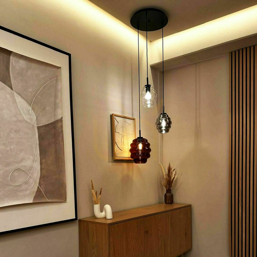 Náhled Závěsné svítidlo s.luce Echos Glass hnědé, skleněné, E27, 150 cm Závěsné svítidlo s.luce Echos Glass hnědé, skleněné, E27, 150 cm