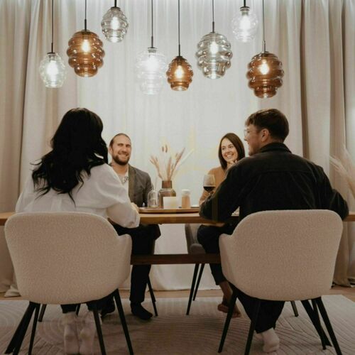 Kontrola Závěsné svítidlo s.luce Echos Glass, sklo transparentní, E27, 150 cm
