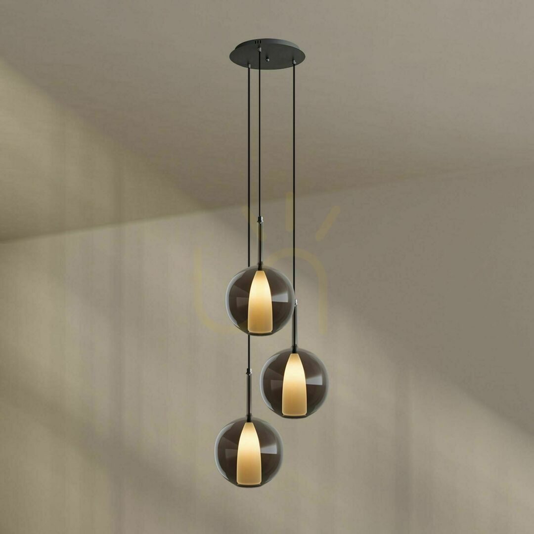 Zobrazit Lustr s.luce Belluna hnědý sklo/kov 3x E27 Ø 40 cm Lustr s.luce Belluna hnědý sklo/kov 3x E27 Ø 40 cm