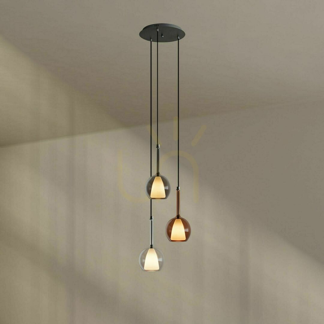 Pohled Lustr s.luce Belluna 3 světla sklo a kov průhledný Ø 40 cm IP20 Lustr s.luce Belluna 3 světla sklo a kov průhledný Ø 40 cm IP20