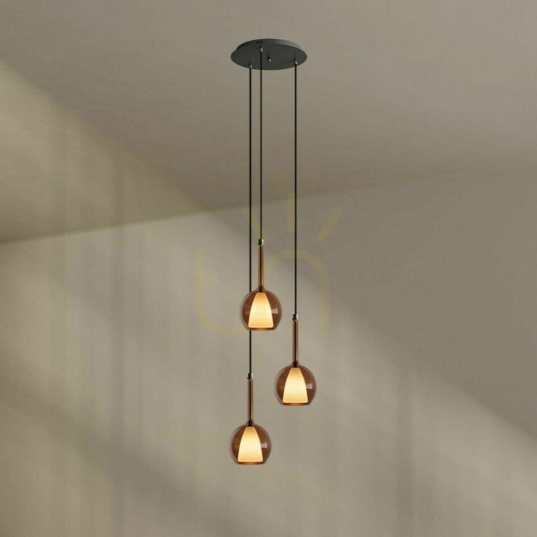Zobrazit Lustr s.luce Belluna 3 světla sklo a kov průhledný Ø 40 cm IP20 Lustr s.luce Belluna 3 světla sklo a kov průhledný Ø 40 cm IP20