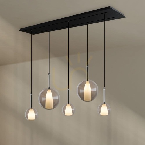 Kontrola Závěsné svítidlo s.luce Belluna 5-světelné 160 cm čiré sklo