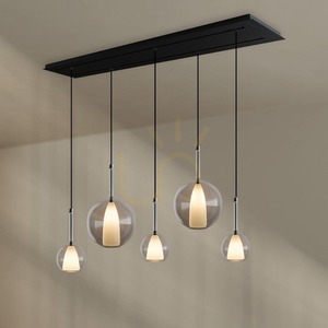 Závěsné svítidlo s.luce Belluna 5-světelné 160 cm čiré sklo small 15